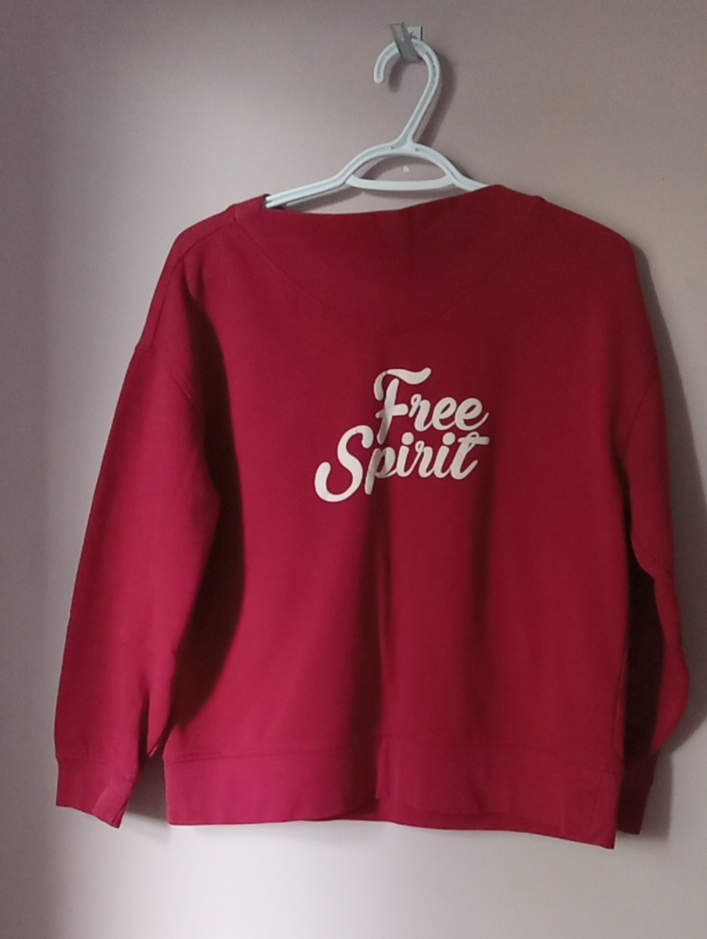 Free Spirit Red Crewneck Sweatshirt - Women's Top